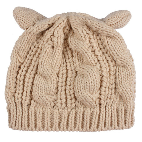 Knitted Hat - Cute Cat Ears Knitted Hat